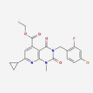 ethyl 3-(4-bromo-2-fluorobenzyl)-7-cyclopropyl-1-methyl-2,4-dioxo-1,2,3,4-tetrahydropyrido[2,3-d]pyrimidine-5-carboxylate