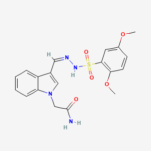 molecular formula C19H20N4O5S B5086016 2-(3-{2-[(2,5-dimethoxyphenyl)sulfonyl]carbonohydrazonoyl}-1H-indol-1-yl)acetamide 