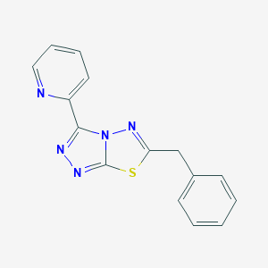 molecular formula C15H11N5S B508605 6-Benzyl-3-(2-pyridinyl)[1,2,4]triazolo[3,4-b][1,3,4]thiadiazole CAS No. 929832-10-0