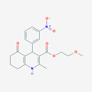 molecular formula C20H22N2O6 B5086073 2-methoxyethyl 2-methyl-4-(3-nitrophenyl)-5-oxo-1,4,5,6,7,8-hexahydro-3-quinolinecarboxylate 