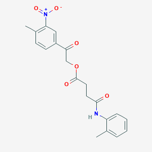 molecular formula C20H20N2O6 B5086079 2-(4-methyl-3-nitrophenyl)-2-oxoethyl 4-[(2-methylphenyl)amino]-4-oxobutanoate 