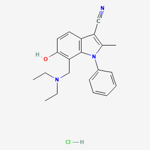 7-[(diethylamino)methyl]-6-hydroxy-2-methyl-1-phenyl-1H-indole-3-carbonitrile hydrochloride