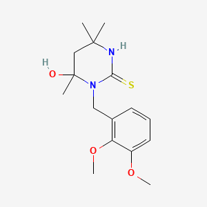 molecular formula C16H24N2O3S B5086094 1-(2,3-dimethoxybenzyl)-6-hydroxy-4,4,6-trimethyltetrahydro-2(1H)-pyrimidinethione 