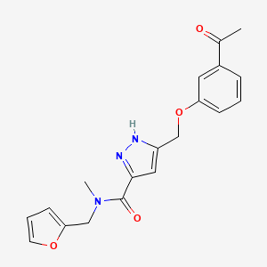 molecular formula C19H19N3O4 B5086108 5-[(3-acetylphenoxy)methyl]-N-(2-furylmethyl)-N-methyl-1H-pyrazole-3-carboxamide 
