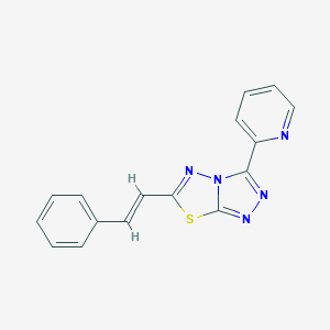 molecular formula C16H11N5S B508612 6-(2-Phenylvinyl)-3-(2-pyridinyl)[1,2,4]triazolo[3,4-b][1,3,4]thiadiazole CAS No. 929817-35-6
