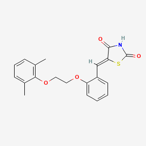 molecular formula C20H19NO4S B5086126 5-{2-[2-(2,6-dimethylphenoxy)ethoxy]benzylidene}-1,3-thiazolidine-2,4-dione 