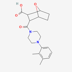 molecular formula C20H26N2O4 B5086132 3-{[4-(2,3-dimethylphenyl)-1-piperazinyl]carbonyl}-7-oxabicyclo[2.2.1]heptane-2-carboxylic acid 