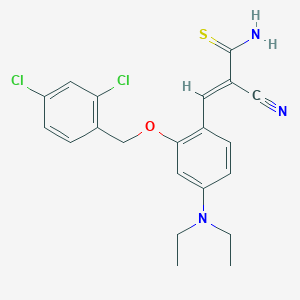 molecular formula C21H21Cl2N3OS B5086169 2-cyano-3-[2-[(2,4-dichlorobenzyl)oxy]-4-(diethylamino)phenyl]-2-propenethioamide 