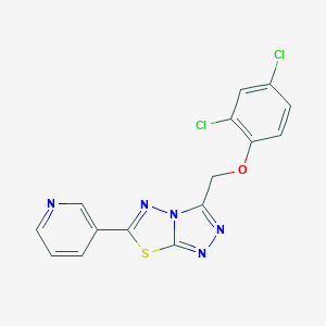 molecular formula C15H9Cl2N5OS B508618 2,4-Dichlorophenyl [6-(3-pyridinyl)[1,2,4]triazolo[3,4-b][1,3,4]thiadiazol-3-yl]methyl ether CAS No. 929808-72-0