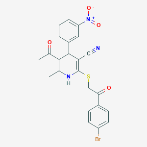 5-acetyl-2-{[2-(4-bromophenyl)-2-oxoethyl]thio}-6-methyl-4-(3-nitrophenyl)-1,4-dihydro-3-pyridinecarbonitrile