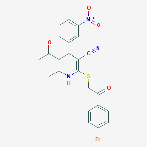 molecular formula C23H18BrN3O4S B5086180 5-acetyl-2-{[2-(4-bromophenyl)-2-oxoethyl]thio}-6-methyl-4-(3-nitrophenyl)-1,4-dihydro-3-pyridinecarbonitrile 