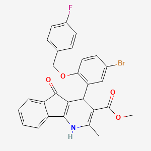 molecular formula C28H21BrFNO4 B5086199 methyl 4-{5-bromo-2-[(4-fluorobenzyl)oxy]phenyl}-2-methyl-5-oxo-4,5-dihydro-1H-indeno[1,2-b]pyridine-3-carboxylate 