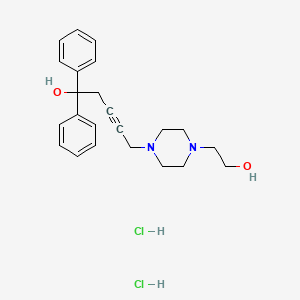 molecular formula C23H30Cl2N2O2 B5086206 5-[4-(2-hydroxyethyl)-1-piperazinyl]-1,1-diphenyl-3-pentyn-1-ol dihydrochloride 