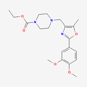 ethyl 4-{[2-(3,4-dimethoxyphenyl)-5-methyl-1,3-oxazol-4-yl]methyl}-1-piperazinecarboxylate