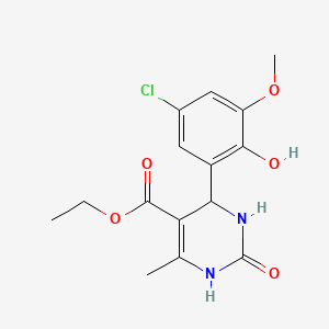 ethyl 4-(5-chloro-2-hydroxy-3-methoxyphenyl)-6-methyl-2-oxo-1,2,3,4-tetrahydro-5-pyrimidinecarboxylate