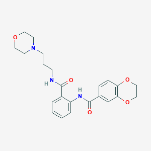 molecular formula C23H27N3O5 B508624 N-(2-{[3-(morpholin-4-yl)propyl]carbamoyl}phenyl)-2,3-dihydro-1,4-benzodioxine-6-carboxamide CAS No. 947824-99-9