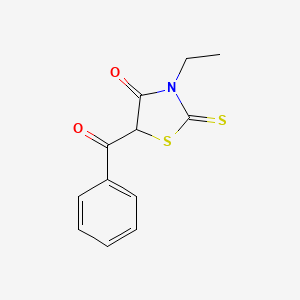 molecular formula C12H11NO2S2 B5086240 5-benzoyl-3-ethyl-2-thioxo-1,3-thiazolidin-4-one 