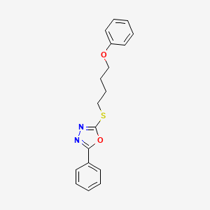 molecular formula C18H18N2O2S B5086261 2-[(4-phenoxybutyl)thio]-5-phenyl-1,3,4-oxadiazole 