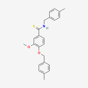 3-methoxy-N-(4-methylbenzyl)-4-[(4-methylbenzyl)oxy]benzenecarbothioamide