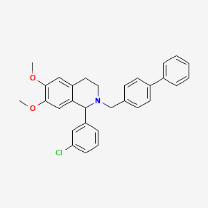 molecular formula C30H28ClNO2 B5086272 2-(4-biphenylylmethyl)-1-(3-chlorophenyl)-6,7-dimethoxy-1,2,3,4-tetrahydroisoquinoline 