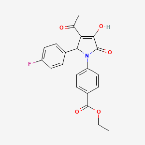 ethyl 4-[3-acetyl-2-(4-fluorophenyl)-4-hydroxy-5-oxo-2,5-dihydro-1H-pyrrol-1-yl]benzoate