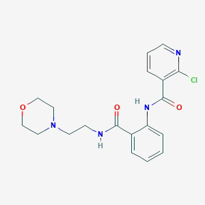 molecular formula C19H21ClN4O3 B508633 2-chloro-N-[2-({[2-(4-morpholinyl)ethyl]amino}carbonyl)phenyl]nicotinamide CAS No. 947824-46-6