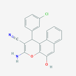 molecular formula C20H13ClN2O2 B5086397 3-amino-1-(3-chlorophenyl)-5-hydroxy-1H-benzo[f]chromene-2-carbonitrile 