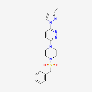 molecular formula C19H22N6O2S B5086407 3-[4-(benzylsulfonyl)-1-piperazinyl]-6-(3-methyl-1H-pyrazol-1-yl)pyridazine 