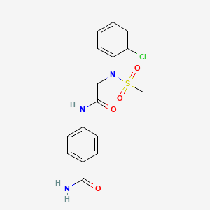 4-{[N-(2-chlorophenyl)-N-(methylsulfonyl)glycyl]amino}benzamide