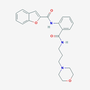 molecular formula C23H25N3O4 B508643 N-(2-{[3-(morpholin-4-yl)propyl]carbamoyl}phenyl)-1-benzofuran-2-carboxamide CAS No. 924473-46-1
