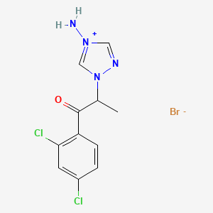 molecular formula C11H11BrCl2N4O B5086438 4-amino-1-[2-(2,4-dichlorophenyl)-1-methyl-2-oxoethyl]-1H-1,2,4-triazol-4-ium bromide 