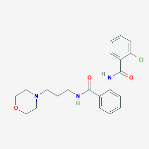 molecular formula C21H24ClN3O3 B508646 2-[(2-chlorobenzoyl)amino]-N-[3-(4-morpholinyl)propyl]benzamide CAS No. 929848-19-1