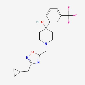 molecular formula C19H22F3N3O2 B5086464 1-{[3-(cyclopropylmethyl)-1,2,4-oxadiazol-5-yl]methyl}-4-[3-(trifluoromethyl)phenyl]-4-piperidinol 