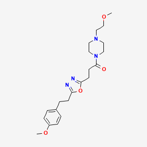 molecular formula C21H30N4O4 B5086482 1-(2-methoxyethyl)-4-(3-{5-[2-(4-methoxyphenyl)ethyl]-1,3,4-oxadiazol-2-yl}propanoyl)piperazine 