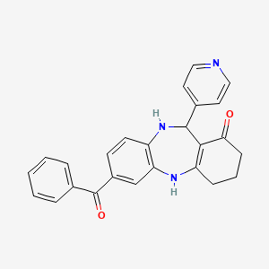 molecular formula C25H21N3O2 B5086493 7-benzoyl-11-(4-pyridinyl)-2,3,4,5,10,11-hexahydro-1H-dibenzo[b,e][1,4]diazepin-1-one 