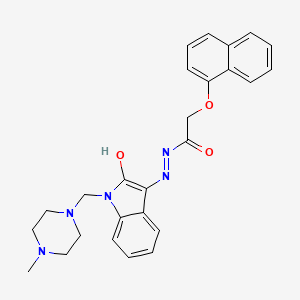 molecular formula C26H27N5O3 B5086542 N'-{1-[(4-methyl-1-piperazinyl)methyl]-2-oxo-1,2-dihydro-3H-indol-3-ylidene}-2-(1-naphthyloxy)acetohydrazide 