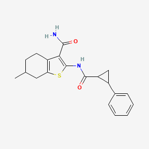 molecular formula C20H22N2O2S B5086548 6-methyl-2-{[(2-phenylcyclopropyl)carbonyl]amino}-4,5,6,7-tetrahydro-1-benzothiophene-3-carboxamide 