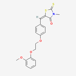 molecular formula C20H19NO4S2 B5086563 5-{4-[2-(2-methoxyphenoxy)ethoxy]benzylidene}-3-methyl-2-thioxo-1,3-thiazolidin-4-one 