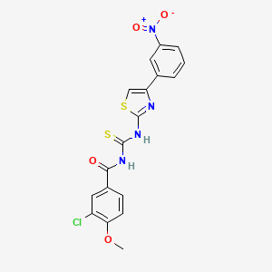 molecular formula C18H13ClN4O4S2 B5086570 3-chloro-4-methoxy-N-({[4-(3-nitrophenyl)-1,3-thiazol-2-yl]amino}carbonothioyl)benzamide 