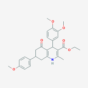 molecular formula C28H31NO6 B5086590 ethyl 4-(3,4-dimethoxyphenyl)-7-(4-methoxyphenyl)-2-methyl-5-oxo-1,4,5,6,7,8-hexahydro-3-quinolinecarboxylate 