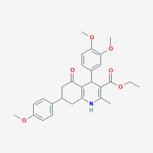 ethyl 4-(3,4-dimethoxyphenyl)-7-(4-methoxyphenyl)-2-methyl-5-oxo-1,4,5,6,7,8-hexahydro-3-quinolinecarboxylate