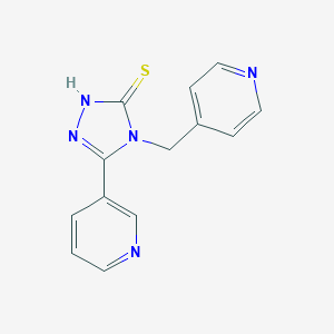 molecular formula C13H11N5S B508660 5-(3-pyridinyl)-4-(4-pyridinylmethyl)-4H-1,2,4-triazol-3-yl hydrosulfide CAS No. 936079-26-4