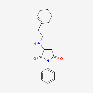 molecular formula C18H22N2O2 B5086611 3-{[2-(1-cyclohexen-1-yl)ethyl]amino}-1-phenyl-2,5-pyrrolidinedione 