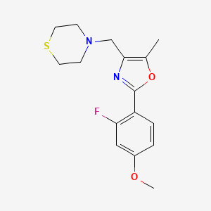 4-{[2-(2-fluoro-4-methoxyphenyl)-5-methyl-1,3-oxazol-4-yl]methyl}thiomorpholine
