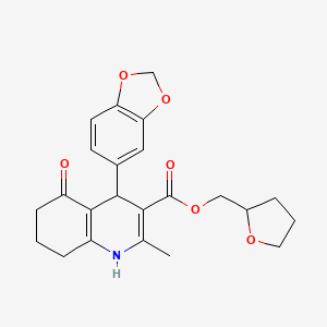 tetrahydro-2-furanylmethyl 4-(1,3-benzodioxol-5-yl)-2-methyl-5-oxo-1,4,5,6,7,8-hexahydro-3-quinolinecarboxylate