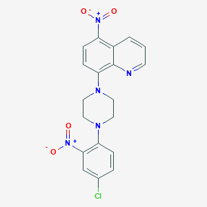 molecular formula C19H16ClN5O4 B5086639 8-[4-(4-chloro-2-nitrophenyl)-1-piperazinyl]-5-nitroquinoline 