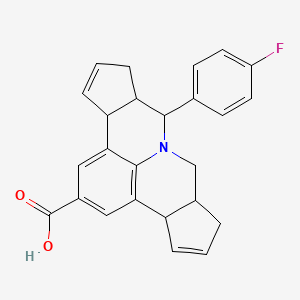 molecular formula C25H22FNO2 B5086655 7-(4-fluorophenyl)-3b,6,6a,7,9,9a,10,12a-octahydrocyclopenta[c]cyclopenta[4,5]pyrido[3,2,1-ij]quinoline-2-carboxylic acid 