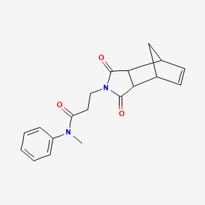 molecular formula C19H20N2O3 B5086671 3-(3,5-dioxo-4-azatricyclo[5.2.1.0~2,6~]dec-8-en-4-yl)-N-methyl-N-phenylpropanamide 