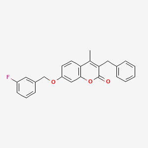 molecular formula C24H19FO3 B5086677 3-benzyl-7-[(3-fluorobenzyl)oxy]-4-methyl-2H-chromen-2-one 