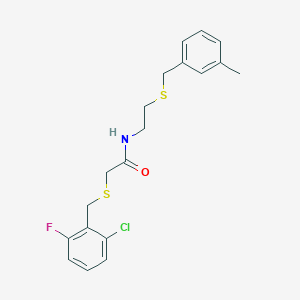 molecular formula C19H21ClFNOS2 B5086684 2-[(2-chloro-6-fluorobenzyl)thio]-N-{2-[(3-methylbenzyl)thio]ethyl}acetamide 
